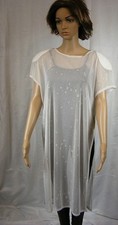 ABSOLUT by ZEBRA ~ Gr. L XL creme ~ Bluse Chasuble transparent kurzarm NEU 