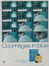 Publicité papier Parfum. Perfume ad. COURREGES in Blue 1986