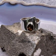Rauchquarz Ring, 925er Silber