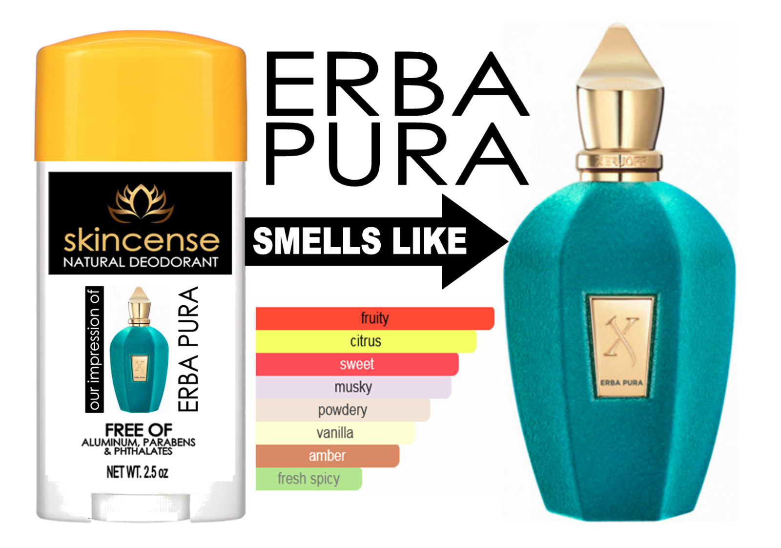 ERBA PURA" scented Handmade AluminumFree 2.5 oz Deodorant for Men