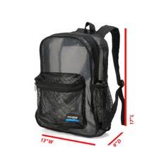 17.5" 100 Mesh Backpack, Net Gym Bag, Daypack