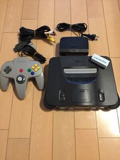 Nintendo 64 console Black Japan Model N64 with controller adapter cable