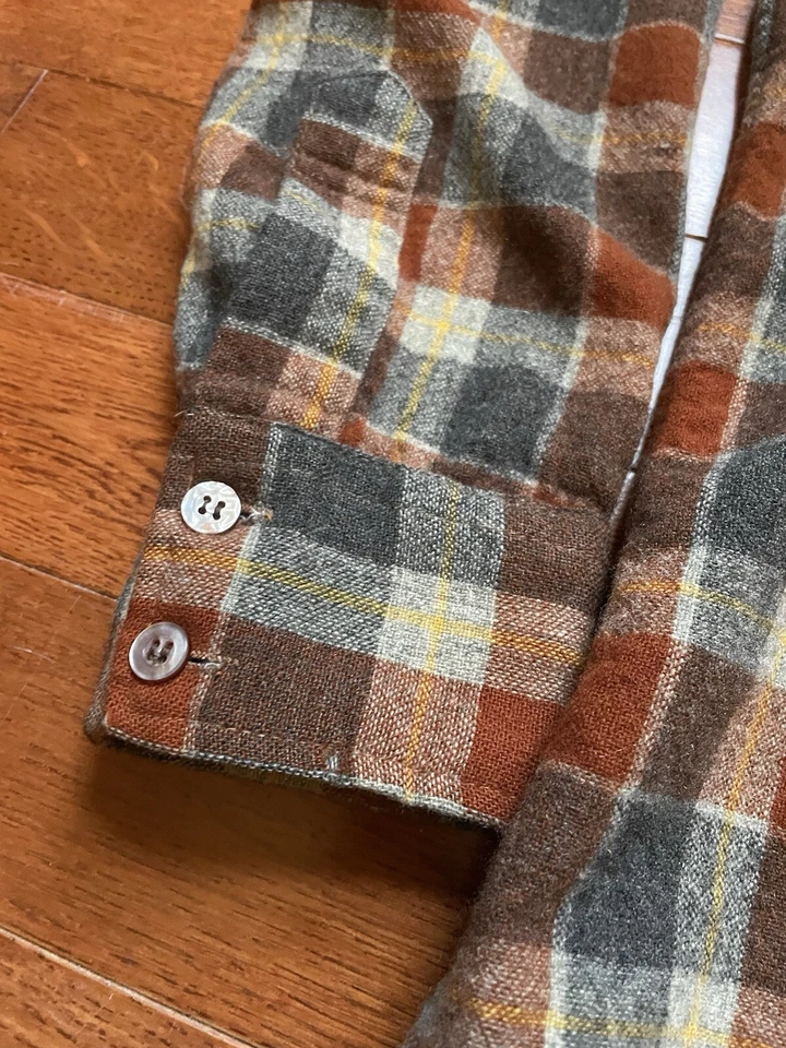 Vintage JC Penney Flannel Shirt L Tall 16-16 1/2 100% Virgin Wool Plaid LS Shirt - Image 3 of 4