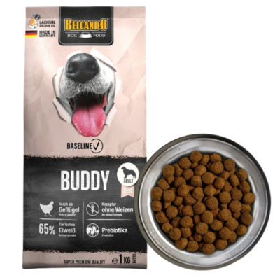 1 kg BELCANDO Baseline Buddy Trockenfutter mit Geflügel adulte Hunde S-XL