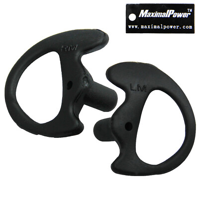 MaximalPower Pair of Black Medium Earmold for Kenwood/MOTOROLA Two-Way Radios