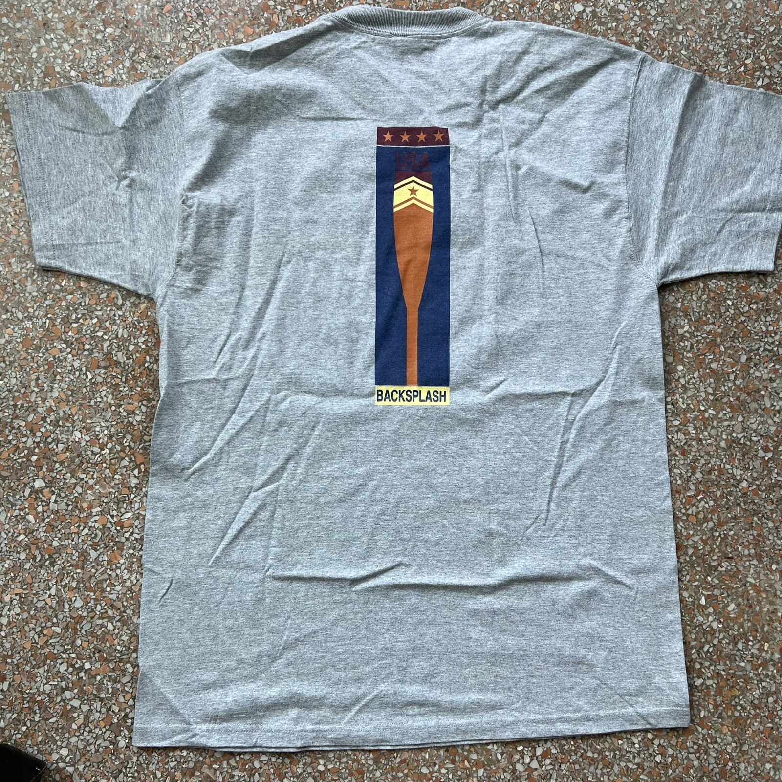 FILA T shirt canottaggio USA taglia XL backsplash anteriore posteriore grafica