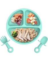 Wee Me-Baby Suction Plate with Self-Feeding Spoon Fork - Baby led Weaning
