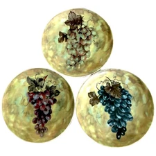 I Godinger Porcelain 6” Grapevine Design Set Of 3 Decorative Plates