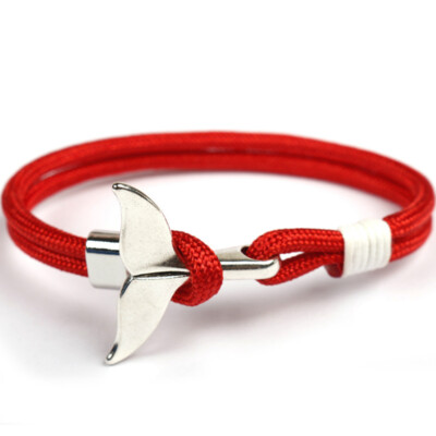 Fashion Whale Tail Bracelets Men Women Charm Nautical Nylon Rope Ocean  Animal