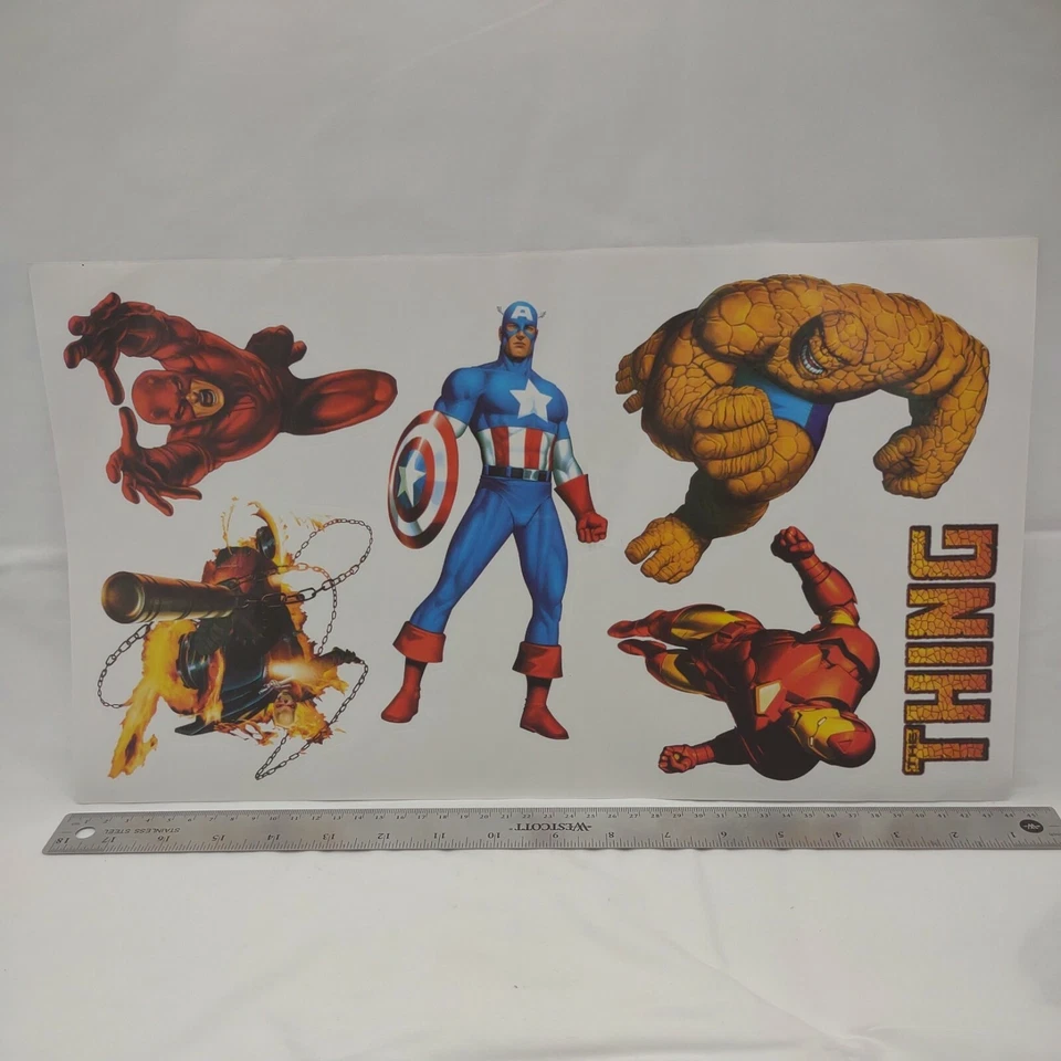 Calcomanías de pared pelar y pegar Thor Spider-Man Wolverine Hulk de Marvel Heroes decoración Foto 3 de 4