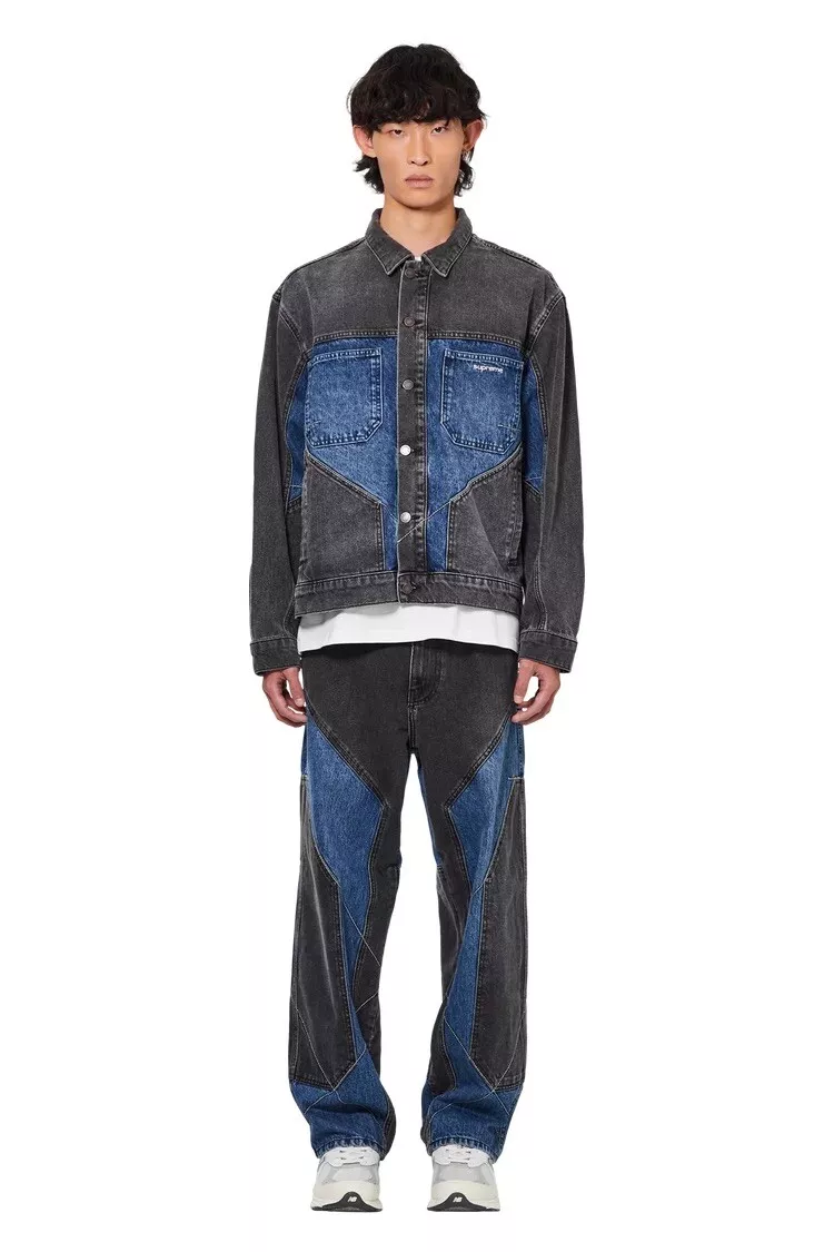 Supreme 2-Tone Paneled Denim Jacket Black