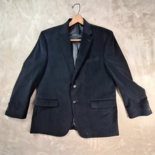 Lauren Ralph Lauren Blazer Men's 42 Black Twill Single Breasted Velvet