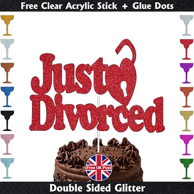 Just Divorced Tortenaufleger, Scheidung Glitzer Tortendeko, Trennung Party Deko