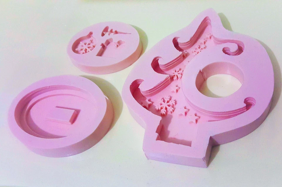 Moule Silicone Sapin de Noël pour Plâtre Savon Résine Polyester Argile Cire - Photo 2/4