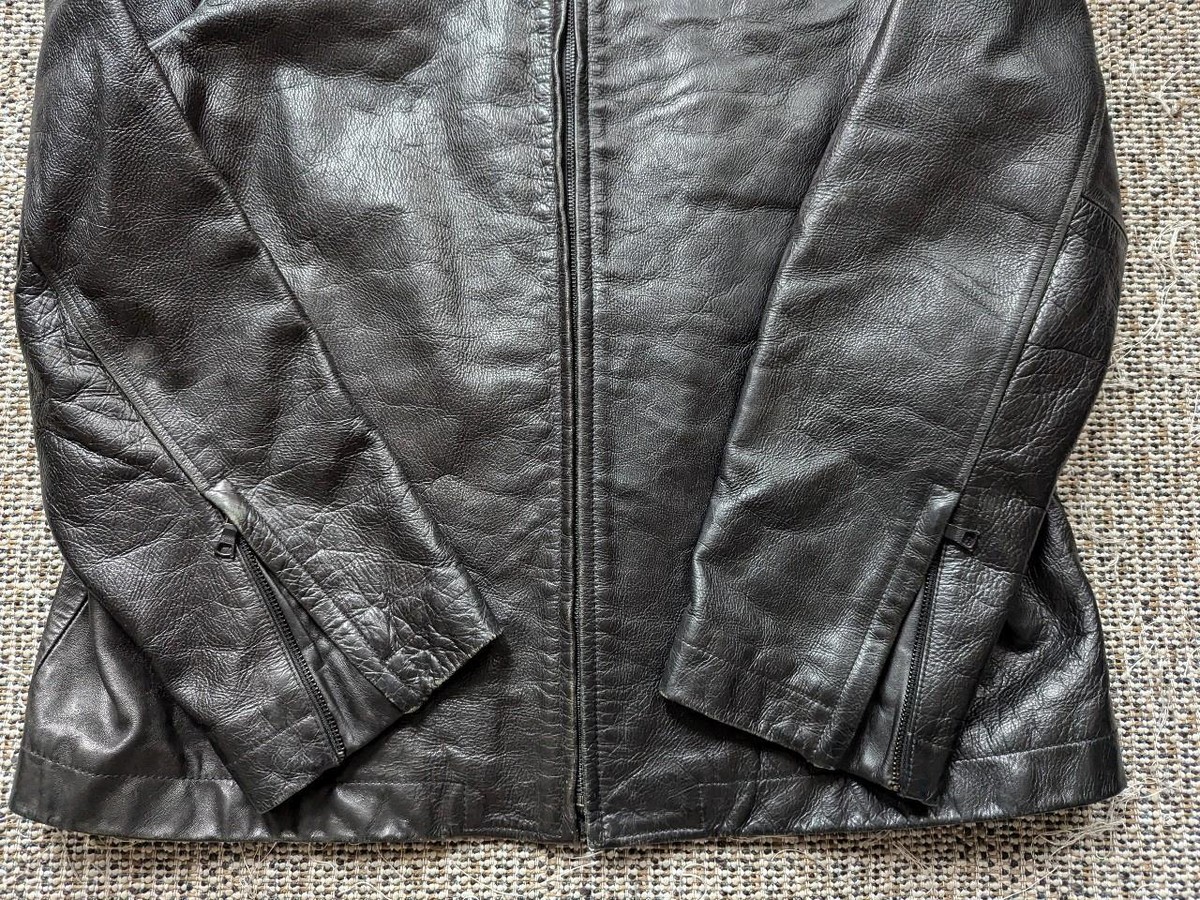 BANANA REPUBLIC leather jacket XL black cowhide MOTORCYCLE BANANA REPUBLIC leather jacket XL black cowhide MOTORCYCLE