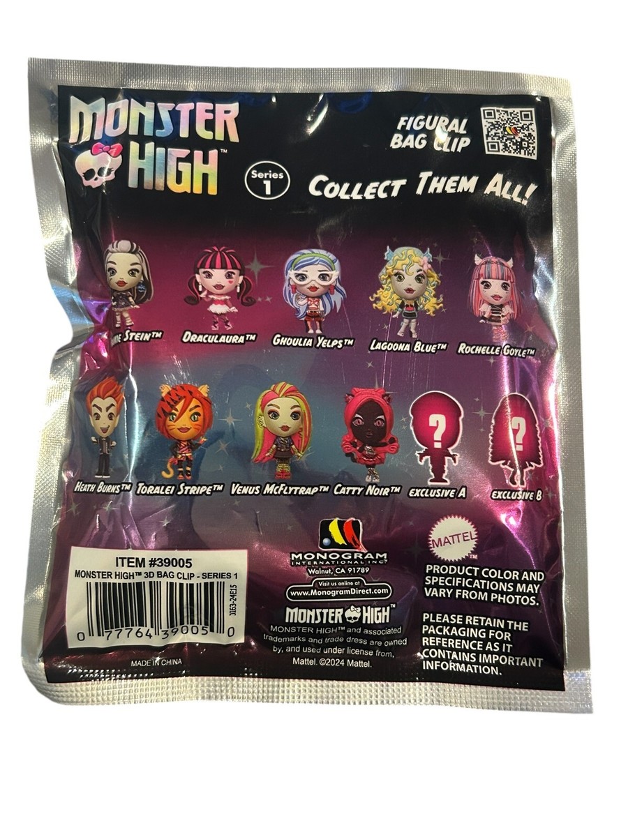 Monster High 3D Foam Bag Clip Blind Bag 1 Random Figure Series 1