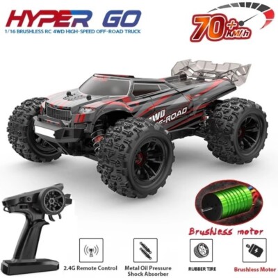 MJX 2.4G 4WD 16210 Hyper Go 1/16 2S LiPo Brushless RC Car Truck Toys +70klm/hr