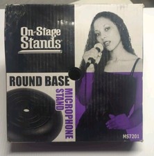 On Stage Microphone Stands MS7201 Black Round Base NIB