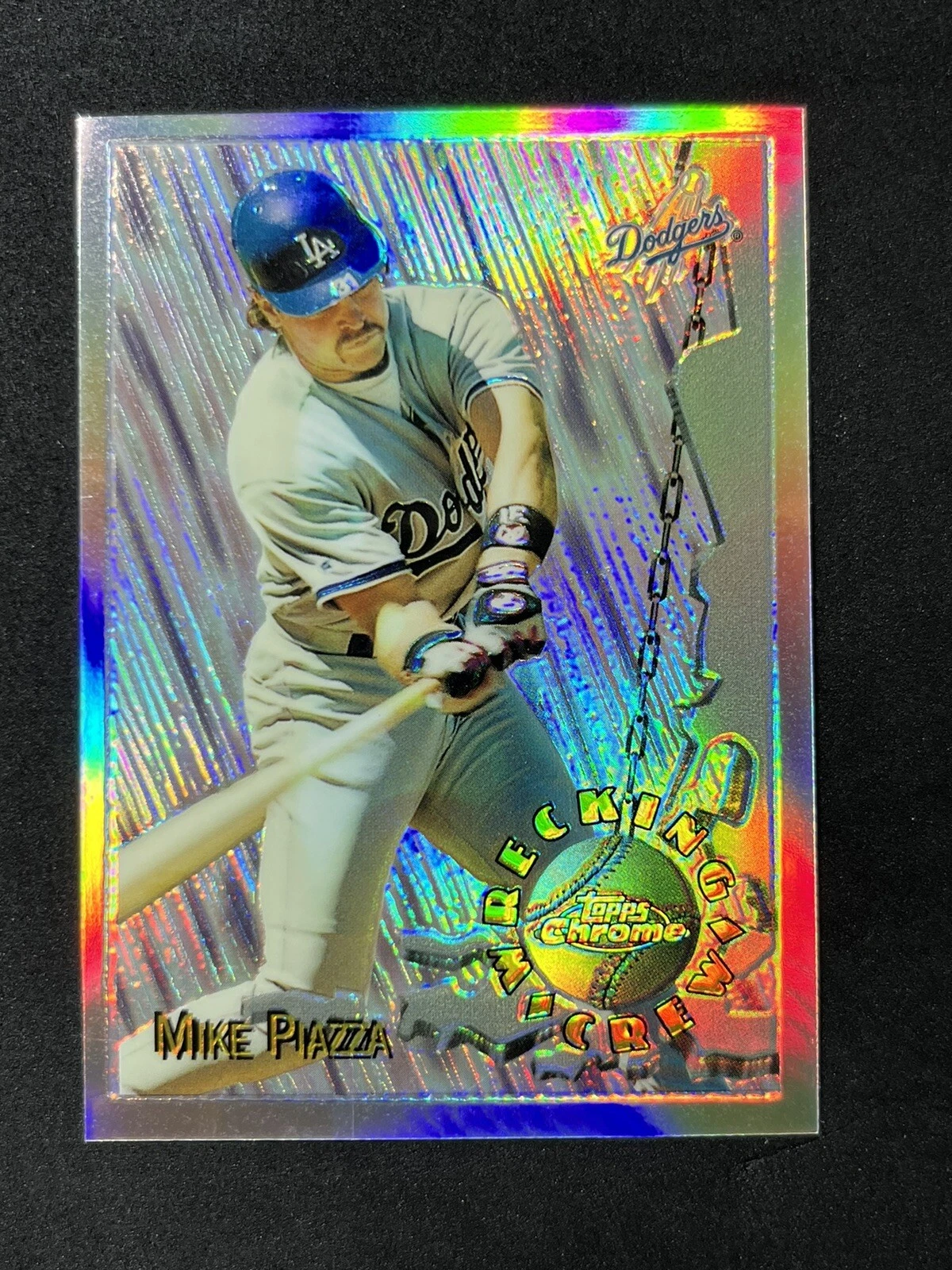 1996 Topps Chrome Refractor Mike Piazza Wrecking Crew #WC12