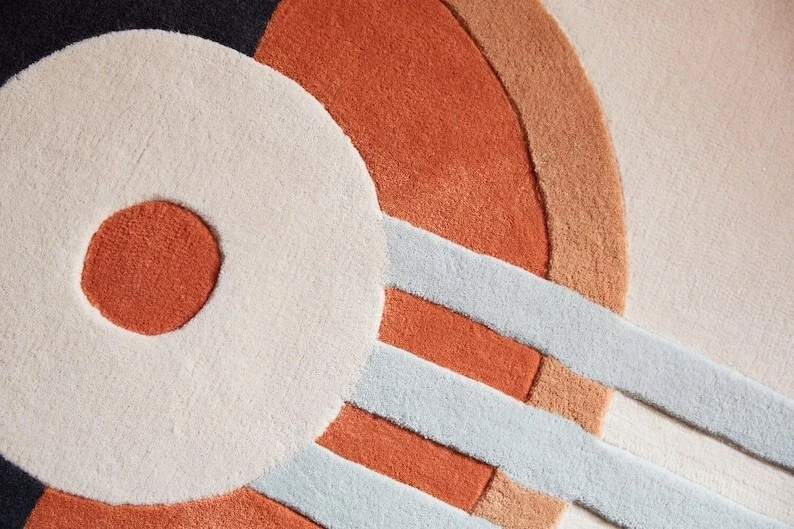 Indian Oval shape Art Deco Rugs Bohemian Hand Tufted Rug For the Best Minimalist - Image 2 of 4