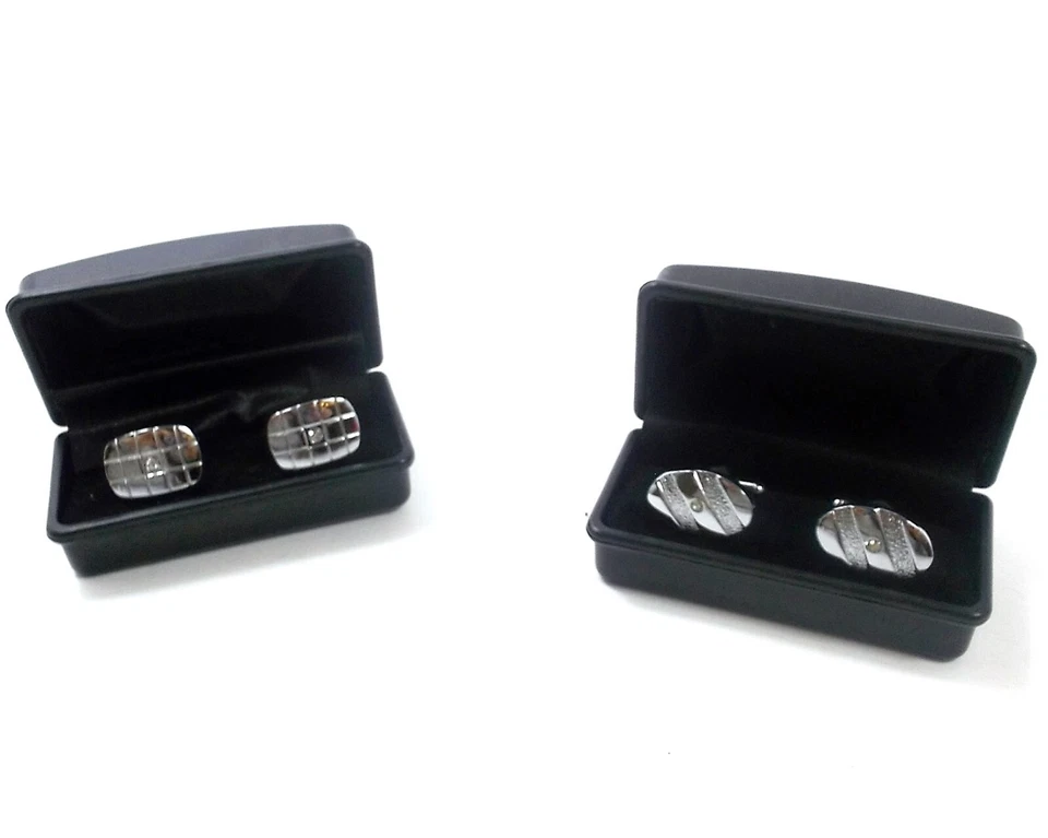 Gemelli Camicia Acciaio Inox Argento Oro Nero Elegante Nobile Opaco Brillante - Immagine 2 di 4