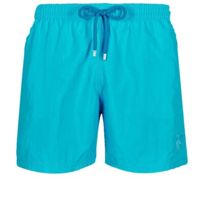 Herren Vilebrequin einfarbig türkis blau aquamarin reaktiv Bademode Badeshorts