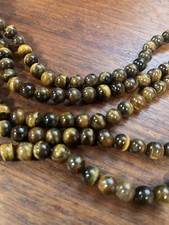 10mm Natural Flashy Tigers Eye round Gemstone Loose Beads 14 in Strand