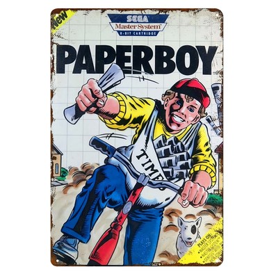 Paper Boy Retro Sega Master System Video Game Metal Poster - 20x30cm (8x12 inch)