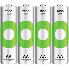 GP GPRCK260AA129C4 ReCyko Rechargeable AA Batteries 2600mAh NiMH 4 Pack 8.37 per battery
