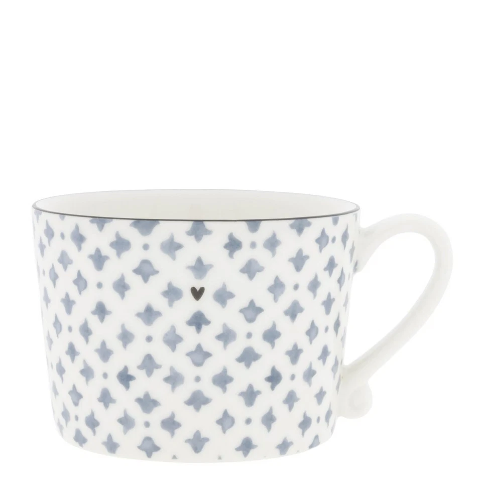 Tasse, Becher IRIS BLUE PRINT Blüten 300ml weiß blau Bastion Collections