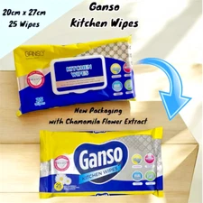 Value Buy! Kitchen wipes with Chamomile flower extract  (25pcs/pack x 3 packs)