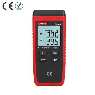 UNIT UT320D Mini Contact Type Thermometer LCD Backlight K/J Thermocouple Probe  