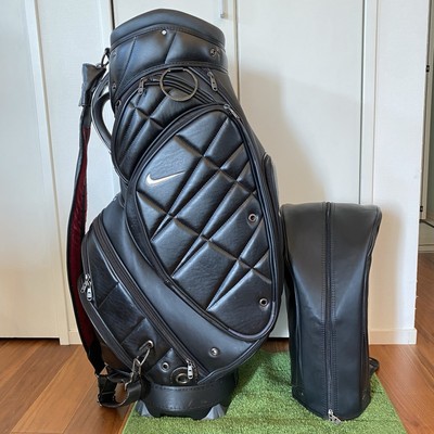 NIKE Black quilting Golf Bag Carry Cart Caddy Bag Rare Japan