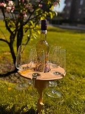 Wine Bottle  Glass Holder Stand  Portable Picnic and Camping Wine Table