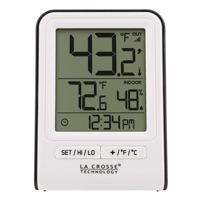 Wireless Indoor/Outdoor Temperature Monitor with Hi/Low Records, Humidity, 12...