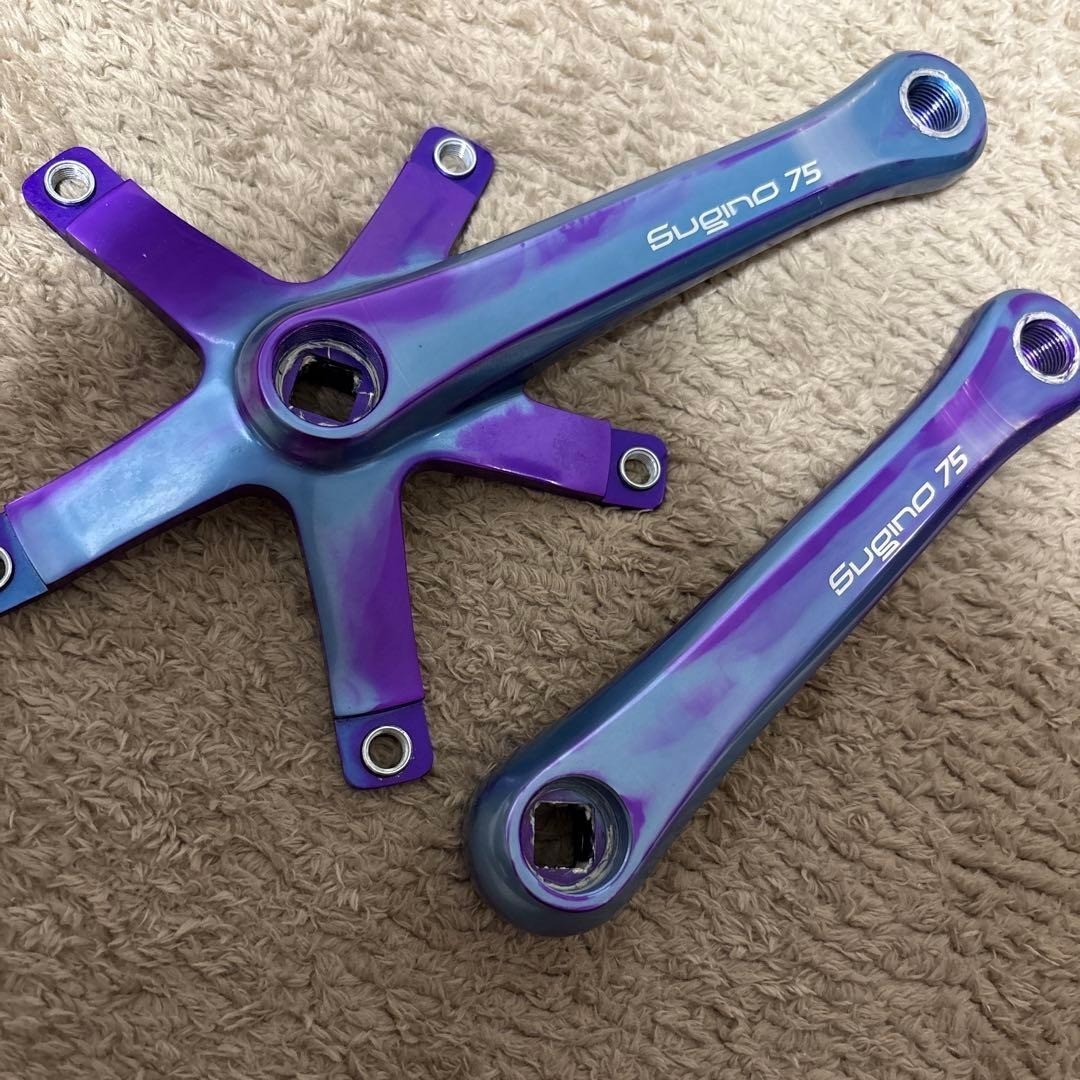 MASH SF x SUGINO 75 NJS Certified PISTA Track Crank 165mm Purple