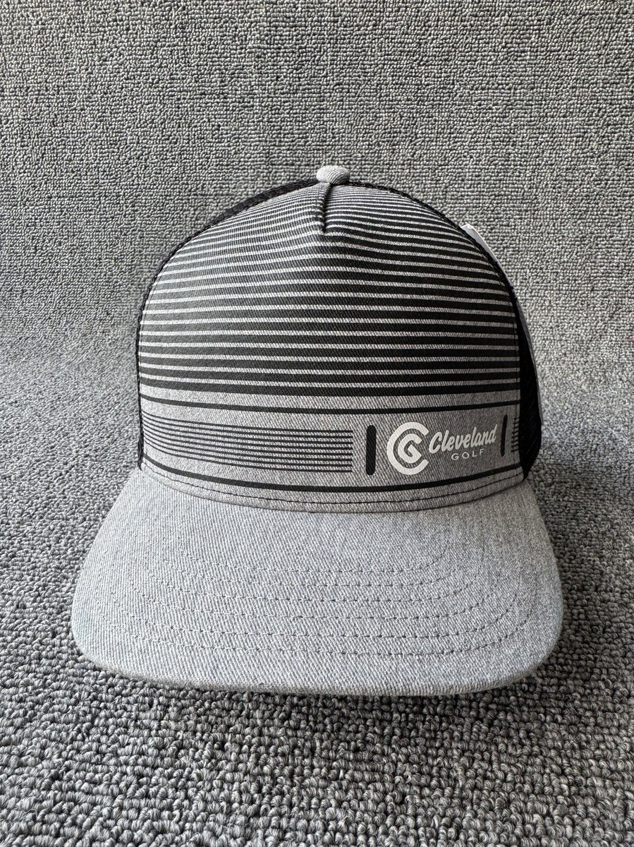 Cleveland Golf Trucker Snapback Hat Gray Black Mesh Back Cap W3065