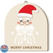 Beeveer Baby's First DIY Christmas Footprint Art Wooden Mistletoe Craft Miles