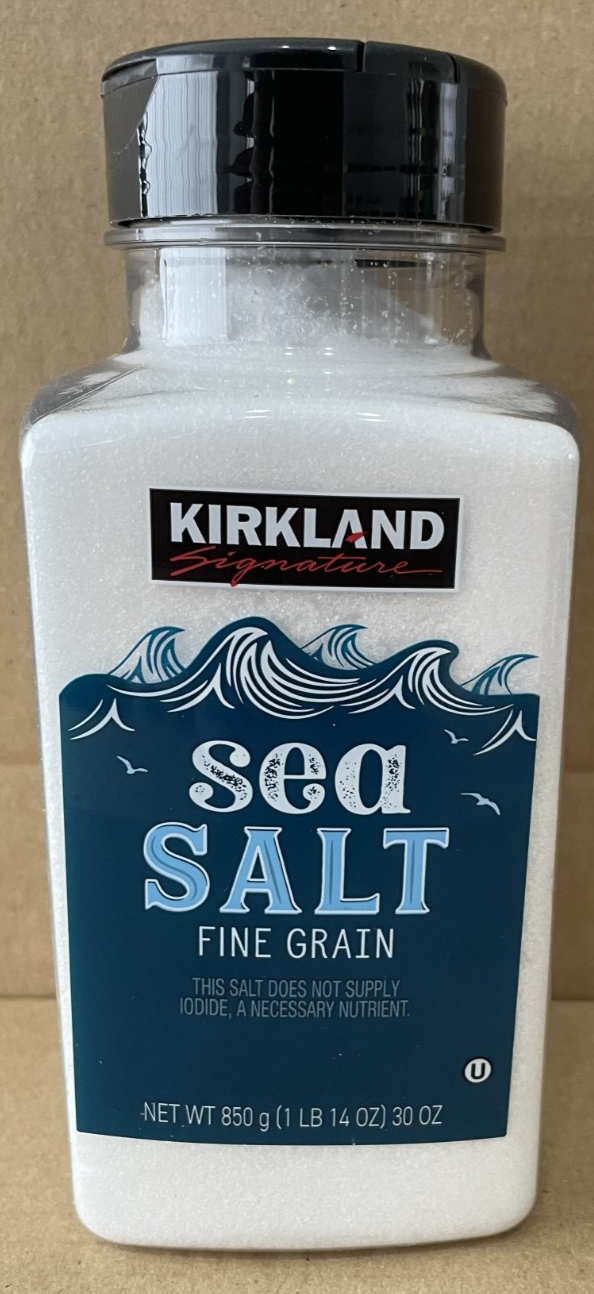 Kirkland Signature Pure Sea Salt Natural Fine Grain Spice Seasoning Pack Jar850g