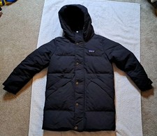 Patagonia Downdrift Parka Youth Size S 7-8 Black Down Hooded Winter Puffer 68600