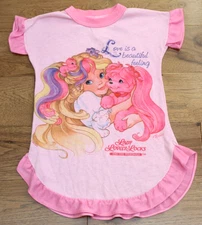 Vintage Bates Jama LADY LOVELYLOCKS NIGHTGOWN Girls 3 4 Pink Ruffle Pajamas PJs