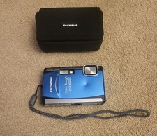 Olympus Stylus Tough-6000 Blue 10mp Camera W/ Case  Battery - No Charger