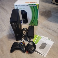 Xbox 360 S Matte Black 1439 250GB Bundle OEM/ Power Cord, AV, Controller Tested 
