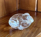 Vtg Steuben Crystal Art Glass Frog Paperweight Figurine Hand Cooler 2.5" Signed