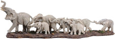 Cute Elephant Friends 16" Wildlife Figurine Statue - Stone Resin Decor