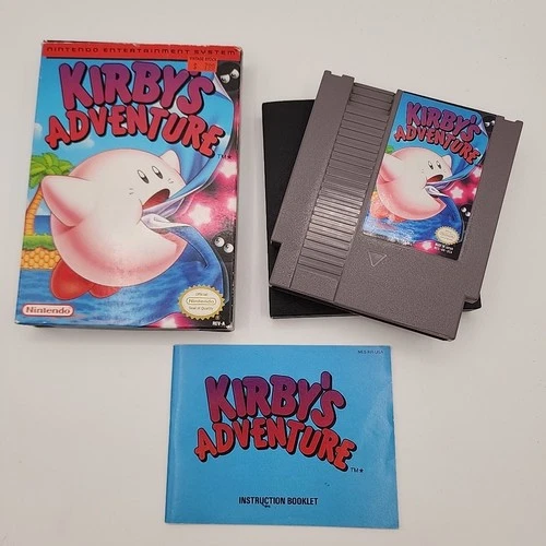 1993 Nintendo NES Kirby's Adventure CIB W/ Cart Manual Box Very Nice Shape