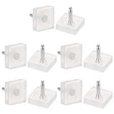 5 Pairs Kitten Heel Tips Tap Caps, 2.4mm Pin, 16mm Square Heel Caps, Transparent