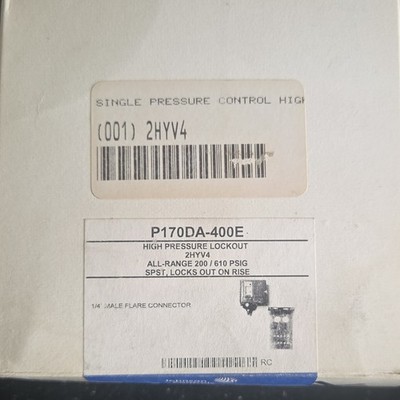 Johnson Controls PENN P170DA-400E High Pressure Manual Reset All-Range SPST