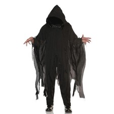 Black Shredded Phantom Adult Hooded Costume Cape  Standard