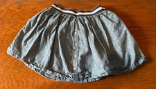Vineyard Vine Youth M10/12 chambray button-front skirt Elastic Waist Whale Lego